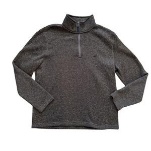 Nautica 1/4 zip Pullover sweatshirt Mens M Gray Fleece Athletic Athleisure Fall